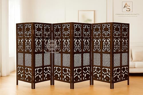 Image of Wooden Partition for Living Rooms Wall Dividers,Screen Separator Wall Divider for Hall Wall Panels for Living Room /Kitchen /Bedroom /Office /Restaurant (5-feet 6 Panel)