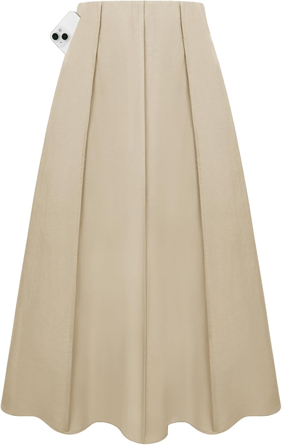 Kate Kasin Women Linen Maxi Skirt, High Waist A Line Skirts with Pockets, Summer Casual Vacation Flowy Long Skirt 2026 Trendy