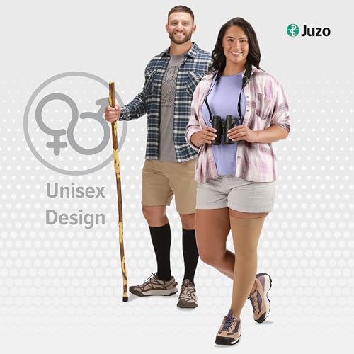 Image of Juzo Dynamic Varin Closed Toe Compression Thigh High with Silicone Top Band, 20-30 mmHg - Men & Women, 2-Way Stretch Fabric, Compression Therapy, Made in the USA, Regular