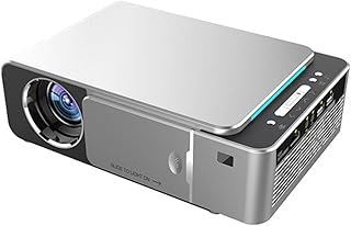 BEYSG T6 LCD Projection LED Lamp Projector HD 3500 Lumens Portable Projector VGA/WiFi/Compatible For Android Version USB Support 4K 1080P Red/Silver (Color : Silver WiFi)