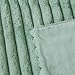 KORBLISS Faux Fur Throw Blanket for Couch, Cozy Warm Plush Striped Blanket for Sofa Bedroom Living Room, 50x60 Inches Sage Green