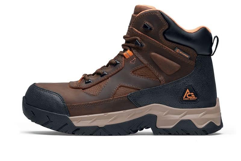 Image of ACE Work Boots Glacier, Men's Steel Toe (ST) and Nano Composite Toe (NCT) Work Boots, Slip Resistant, Water Resistant, Black