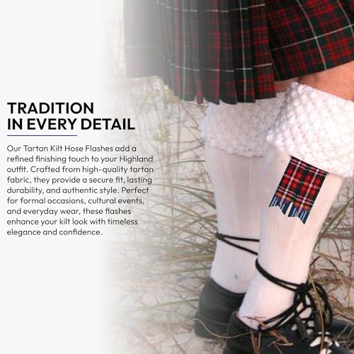 Image of Scottish Tartan Kilt Flashes with Elastic Adjusters