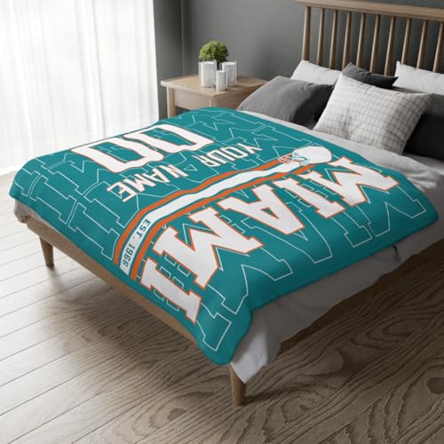 Image of ANTKING Miami Throw Blanket for Men Women Boy Custom Name and Number Gifts