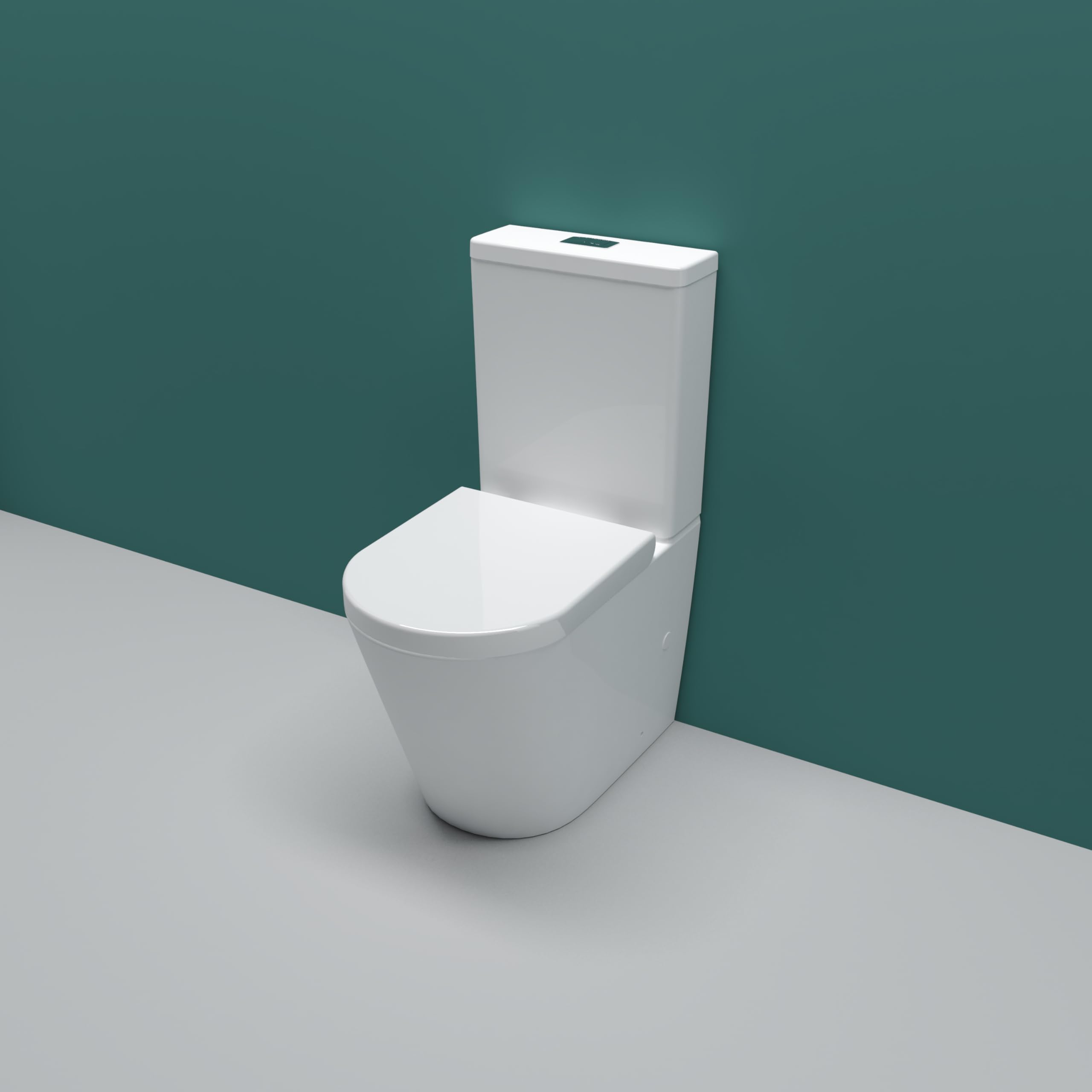 Sky Bathroom Rimless Close Coupled Toilet Soft Close Seat wc White Ceramic Pan