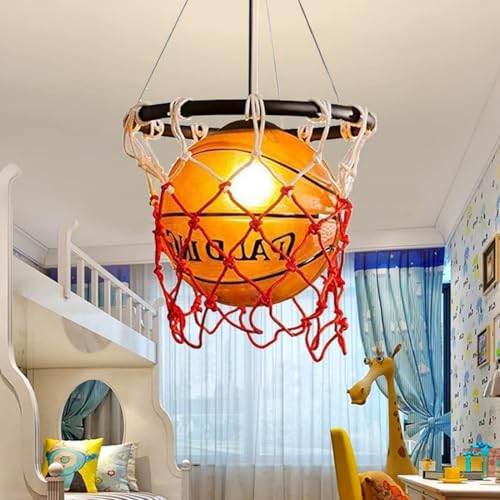 Lustre basket-ball LED dimmable pour chambre d'enfant moderne D32cm