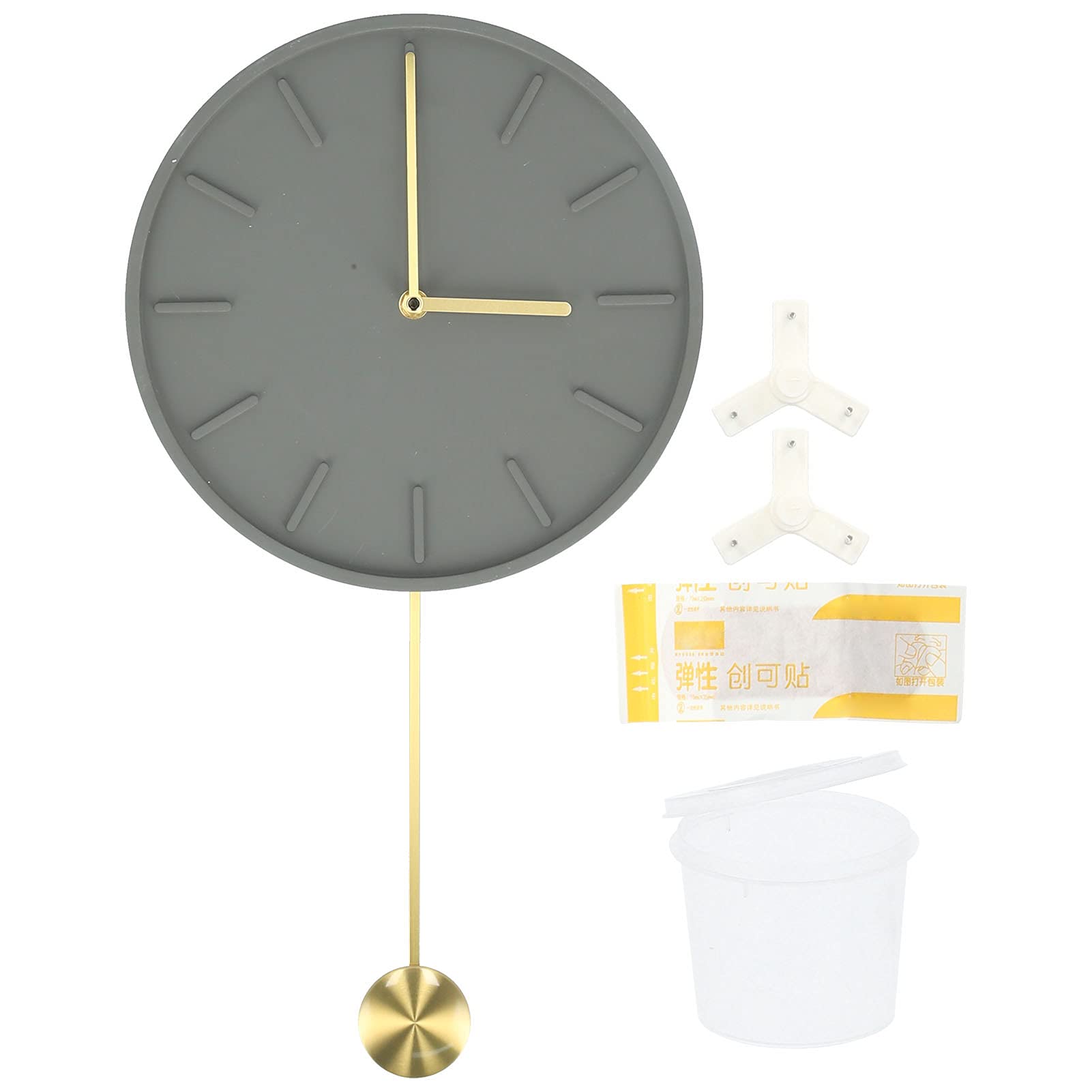 Reloj de Pared de Diseño Moderno con Péndulo Grande para el Hogar, Cafetería, Bar, Cemento, 27,5 Cm