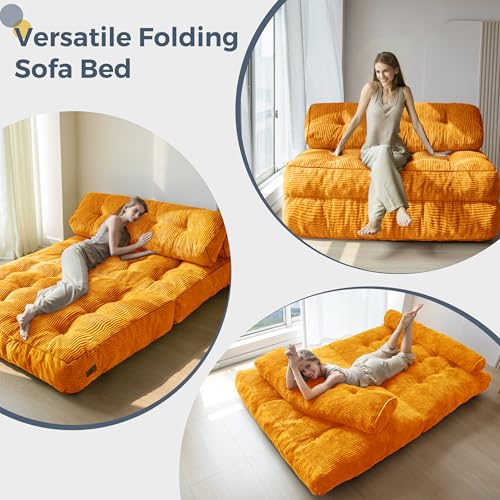 image for MAXYOYO Folding Sofa Bed, Convertible Sleeper Chair with Pillow Foldab