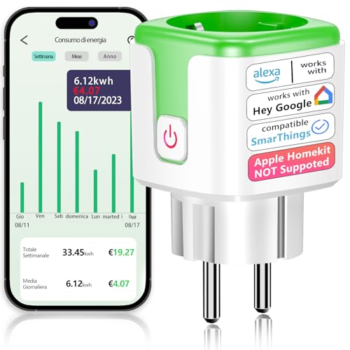 SURFOU Presa Smart, 16A Intelligente Plug Compatibile con Alexa e...