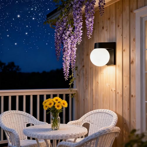 Apliques de pared impermeables para exteriores, accesorios de iluminación LED con enchufe E26, pantalla acrílica para patio, jardín y uso doméstico