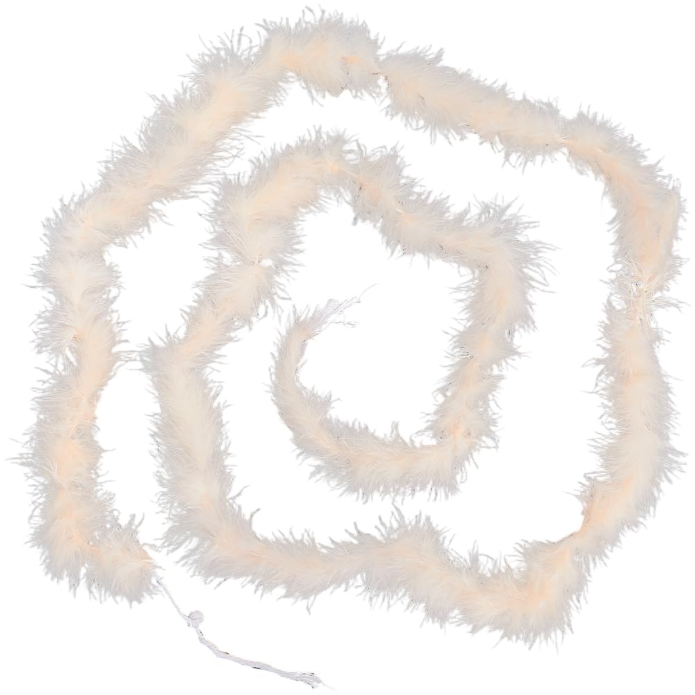 GORGECRAFT 1.8m*45mm Feather Boas Fluffy Turkey Feather Trim Champagne Chandelle Women Ladies Costume Dress Up Accessory for Clothes Crafts Dancing Wedding Party Christmas Tree Decoration
