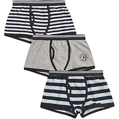 Calzoncillos de algodón para niños de 2 a 13 años, Rayas negras y grises Cover