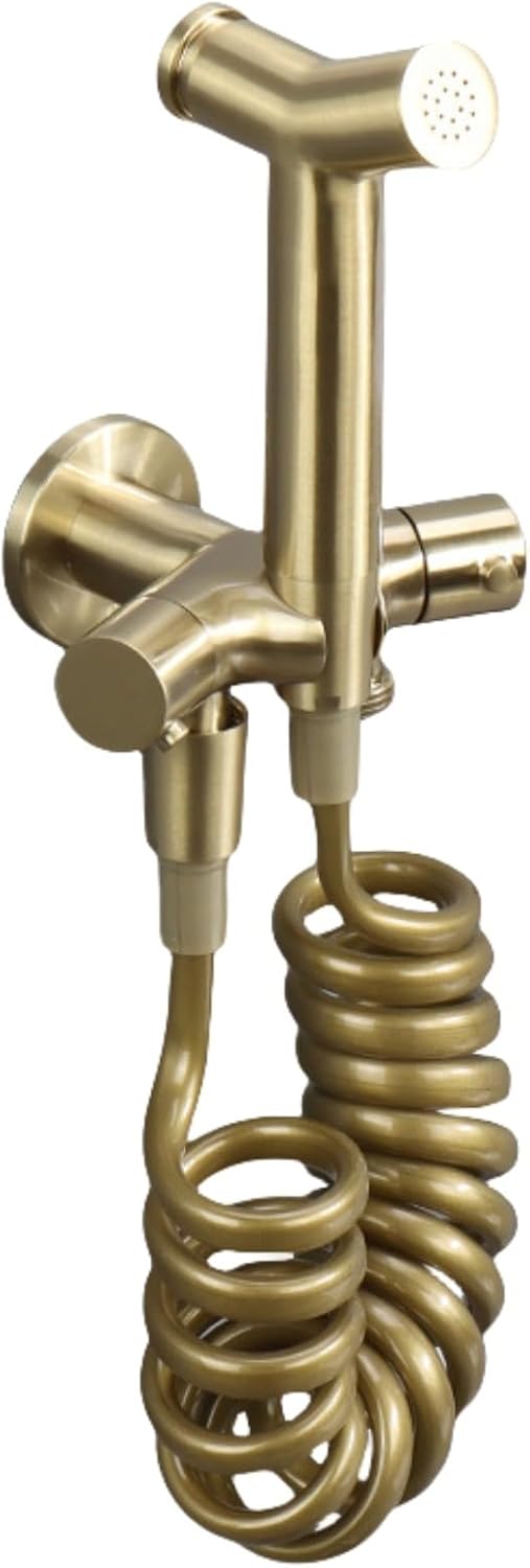 Bidet Sprayer for Toilet One in Two Out, Single Cold Bidet Sprayer Round Handheld Bidet Sprayer for Toilet Press-Free Hand Held Bidet Sprayer Suitable for Women, Baby Diaper Cleaning