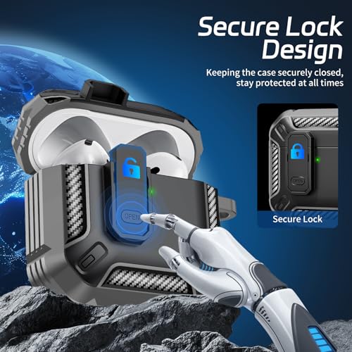 Image of for AirPods 4 Case, Secure Lock Case Cover for Apple Airpods 4 with Active Noise Cancellation 2024, Drop Protection Case for Airpod 4 with Cleaner Kit and Keychain