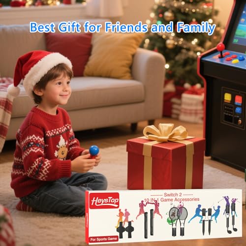 HEYSTOP Accesorios de Juego para Nintendo Switch 2 Joycon, Kit de Accesorios de Juego 10 en 1 con Palos de Golf y Otros Accesorios Deportivos de Juego para Reuniones Familiares y de Amigos