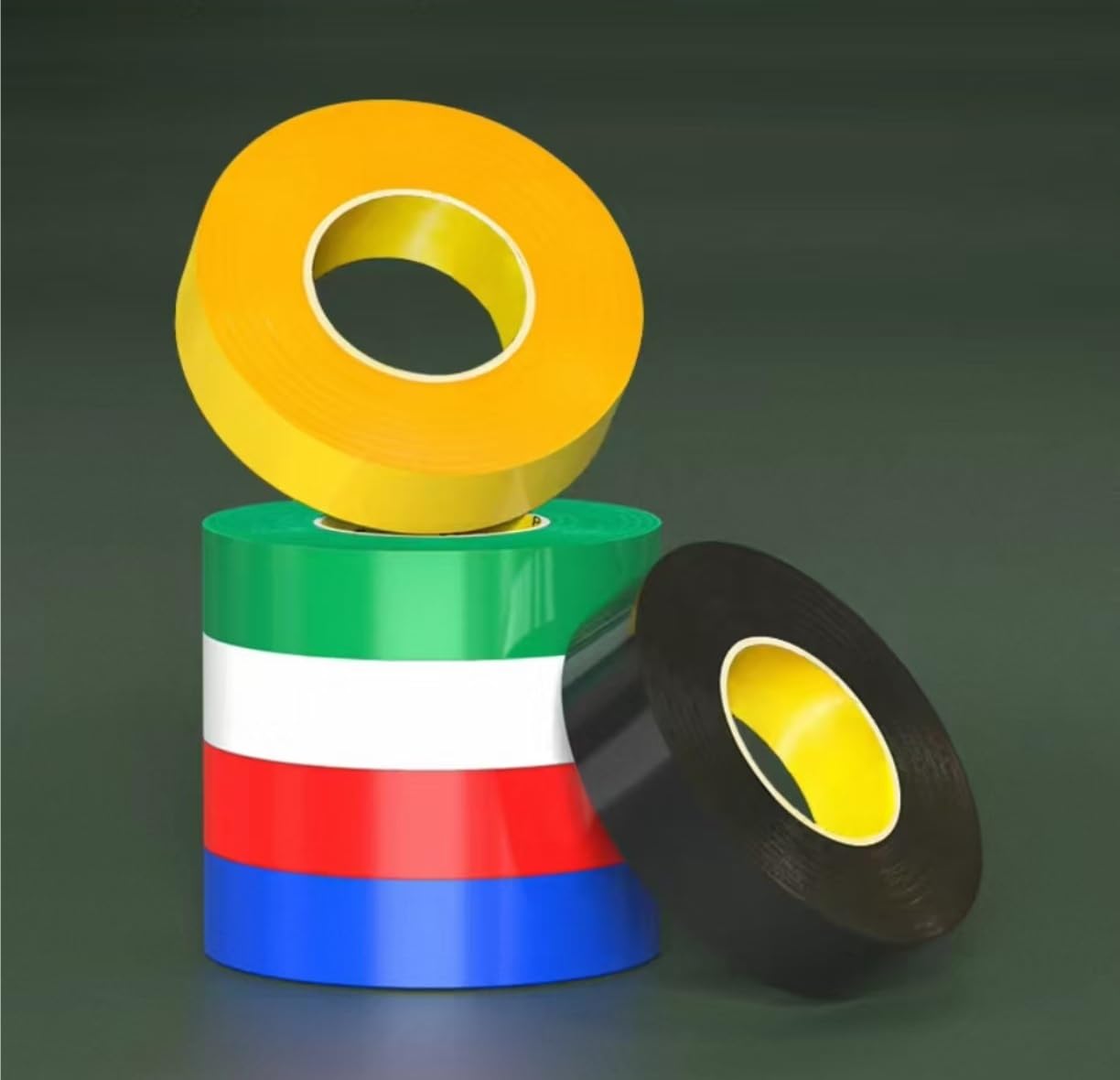 Nastro elettrico in PVC da 10 pezzi, nastro isolante ad alta adesione, avvolgimento del cablaggio resistente al calore for uso domestico e professionale(Green,Wide 50)