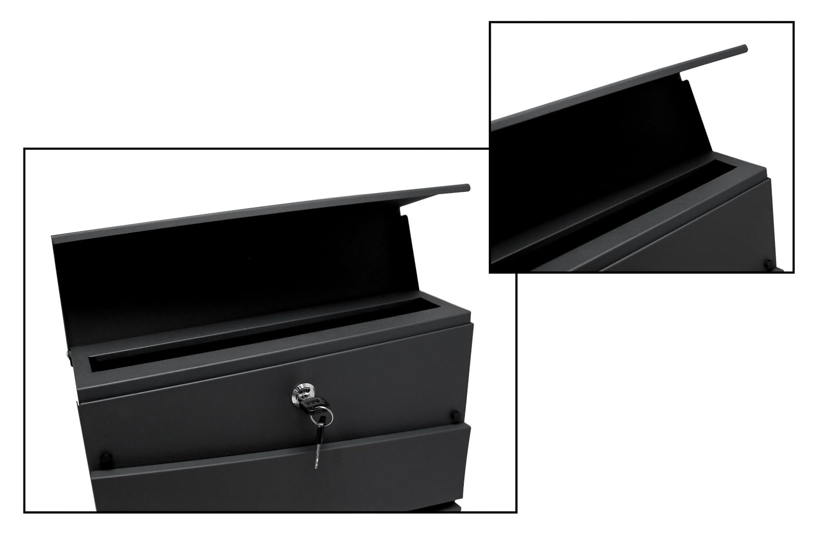 SCHARTEC Design Standbriefkasten SBS-SPB-1 freistehend anthrazit mit Zeitungsfach Briefkasten stehend Postkast