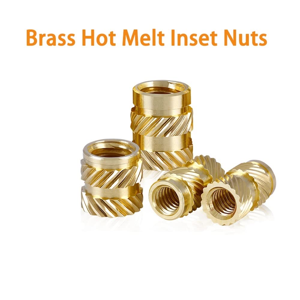 Brass Insert Nuts, hot melt Insert Nuts, Knurled Brass Hot Melt M2 M3 Pack of 100(M3x5x5(100pcs))