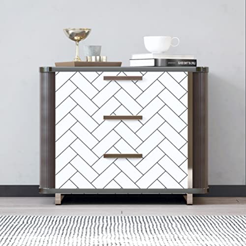 Peel And Stick Wallpaper Black/White Geometric Contact Paper Stripe Wallpaper Self Adhesive Wallpaper Removable Wallpaper 17.5"×118" Modern Vinyl Film Decorative Shelf Drawer Liner Bathroom Kitchen #TOP5