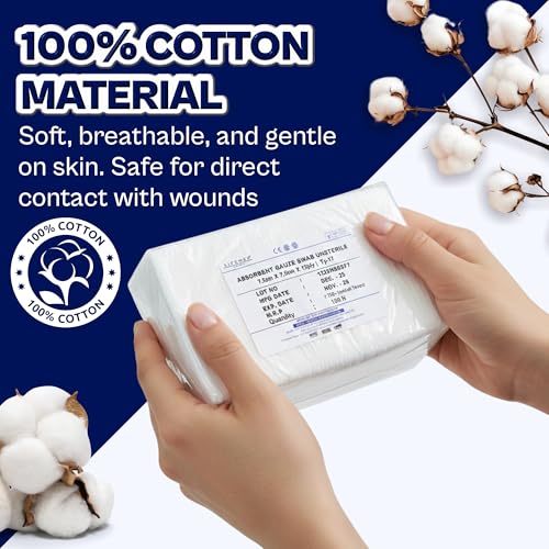 Image of LIFEMED Non-Sterile Gauze Swab 7.5cm x 7.5cm x 12Ply (Pkt of 100 Gauze)