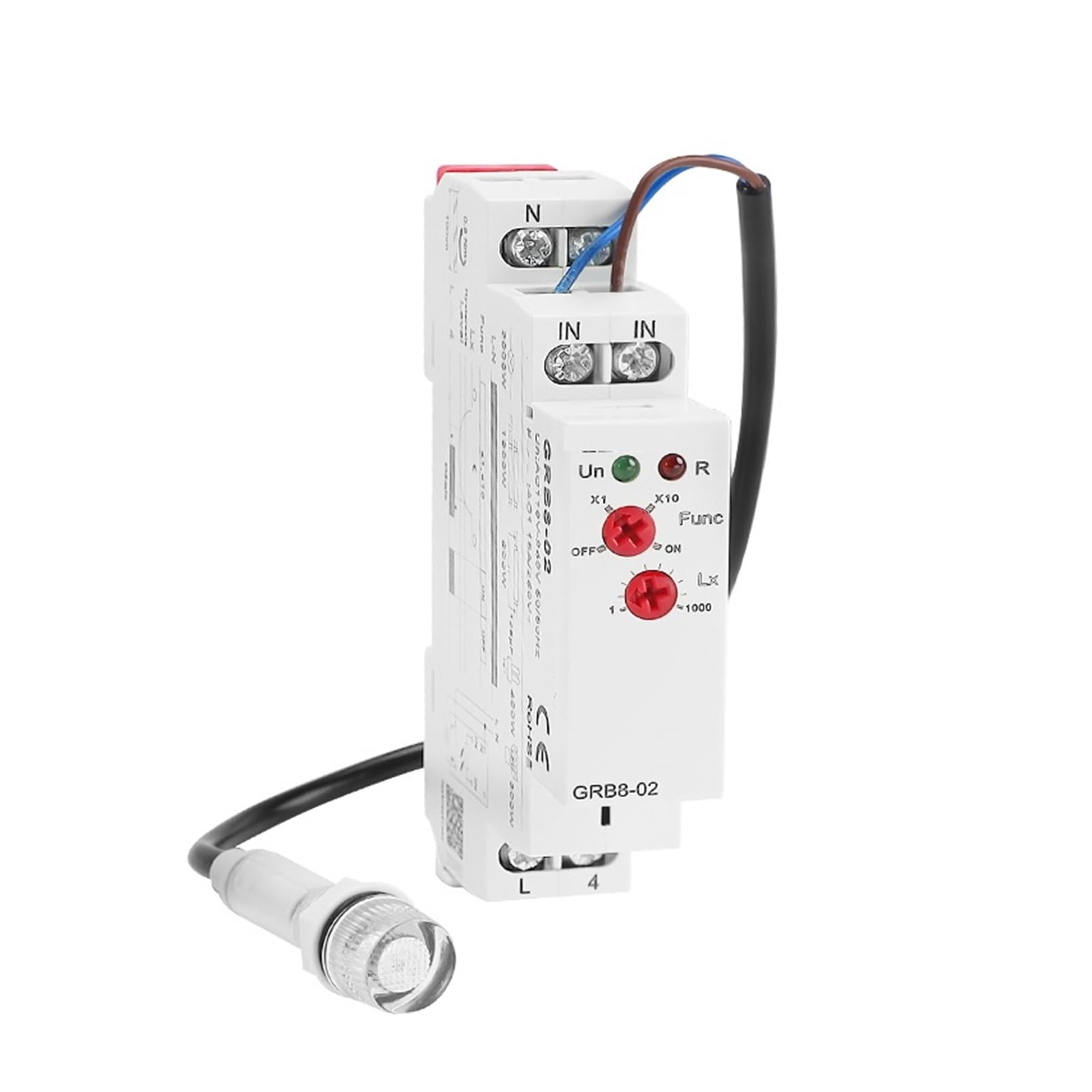 DAVBIR GRB8-01/02 Interruttore crepuscolare su guida Din Timer fotoelettrico Relè sensore di luce AC110V-240V Auto ON OFF perfection (Size : GRB8-02 AC110-240V)