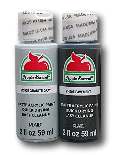 Apple Barrel Acrylic Paint Set - Pavement & Granite Gray (2 Ounces Each)