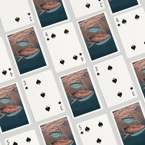 Baraja de 52 cartas tamaño póker con diseño ballena miniatura 4