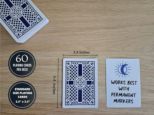 Naipes Blank Poker 2 Mazos 60 Cartas C/u Azul y Rojo miniatura 4