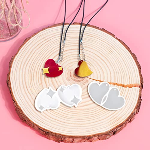 Kyeeadiy 5Pcs Resin Earring Mold, Resin Jewelry Molds Making Kit With 10 Pair Metal Earring Hooks Variety Shape Resin Mould Silicone Earring Molds For Epoxy Resin, Pendant Earrings Necklace Keychains #TOP7
