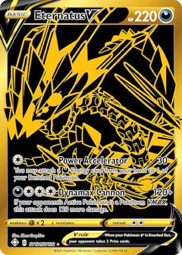 Pokemon Eternatus V SV121/SV122 - Destinos brillantes - Negro y dorado - Secret Rare - Tarjeta individual