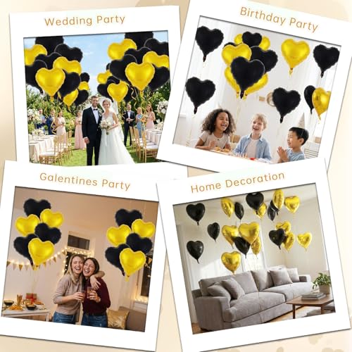 Image of 12 Pcs Colorful Heart Balloons,18 Inch Heart Foil Balloons Love Balloon Valentine Balloon for Birthday Party Wedding Engagement Party Baby Shower Valentine Day Decorations
