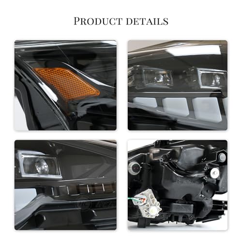 HCMOTION LED Headlight for Lexus IS250/IS300h/IS350 (2013-2016) with DRL and Amber Sequential Turn Signal