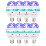 HARBOLLE 8 Pack RGB Color Rotating Bulb,E26/E27,LED Party Bulbs Colored Strobe Light Bulb Multi Crystal Stage Lights for Disco, Birthday Party Club Bar for Indoor Parties, Photography