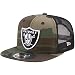 Oakland Raiders New Era Trucker 9FIFTY Snapback Adjustable Hat Woodland Camo/Black