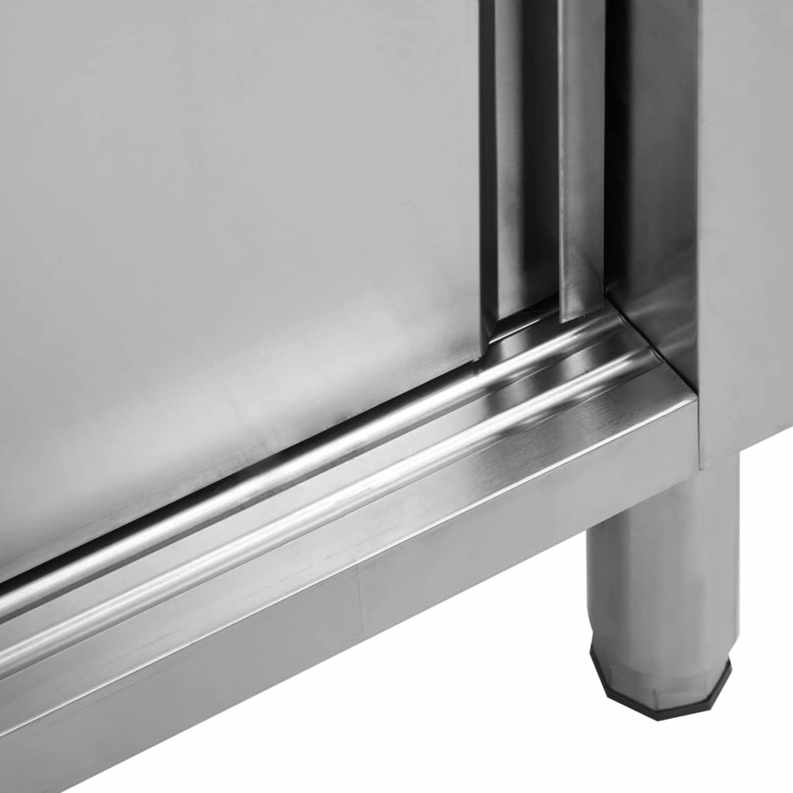 Mesas Trabajo Puertas correderas 2 uds, Mesa De Cocina Comercial, Repisa Acero Inoxidable Cocina, Mesa Acero Inoxidable, Acero 200x50x(95-97) cm