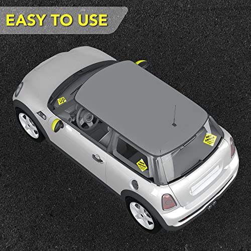 2 Pc New Driver Sign - 5 X 5 Teen Driver Please Be Patient Car Window Signs With Suction Cups - Student Driver Signs For Car - Yellow Rookie Car Signs #TOP6