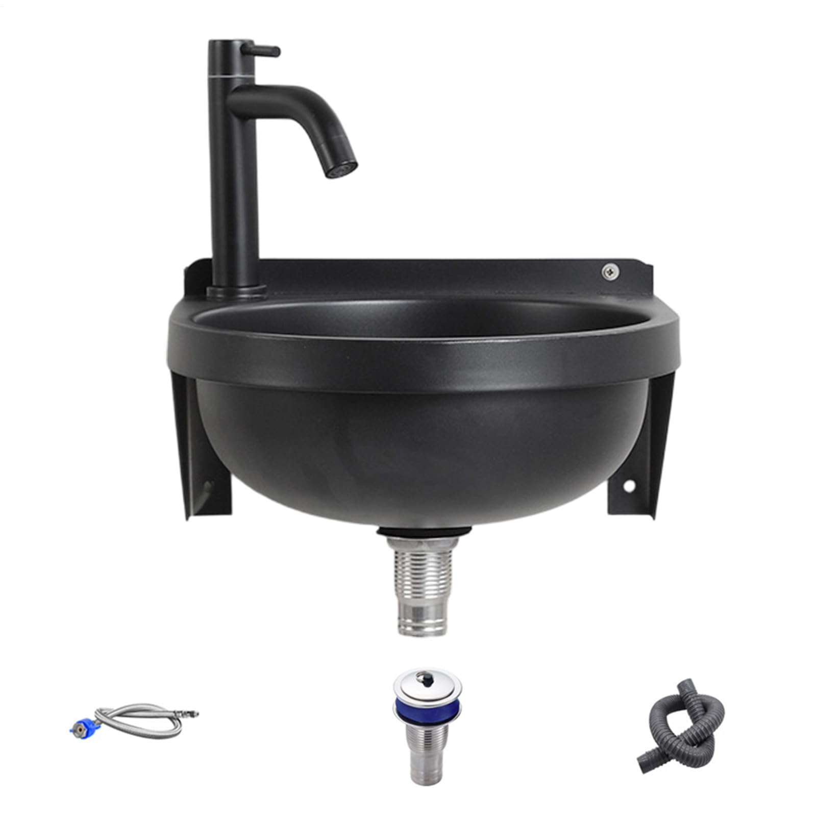 Lavabo ligero y contemporáneo, lavabo de montaje en pared, fregadero semicircular con construcción resistente, lavabo de baño portátil, accesorio de cuenco con estilo, lavabo para cocina y cafetería