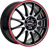 Gewicht Felge (kg): 11.5 Ronal Aluminium Felge 7,0  X 16  R54  GR 5/100  ET38  CH68, Farbe: Black/Red