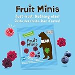 BEAR Fruit Minis Blueberry & Raspberry - Real Fruit Snacks for Kids - 100% Natural Ingredients - No Added Sugar - Gluten Free - Vegan - Non-GMO - Healthy School Snack & Lunchbox Treat - 18 count