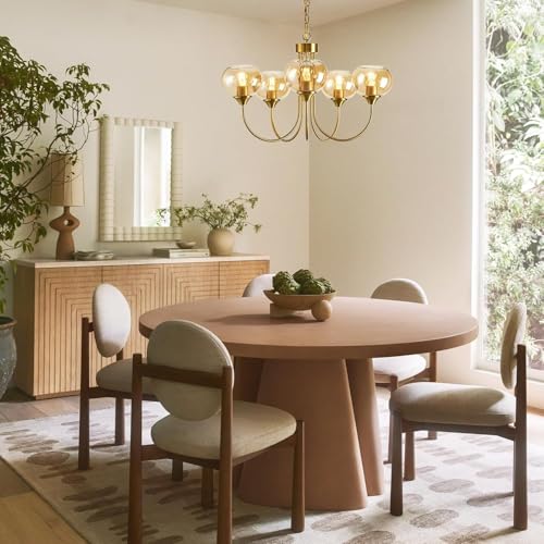 Image of 3 Pack Amber Glass Shade Replacements, Globe Glass Lamp Shade Covers for Light Fixtures, 1.65 In Fitter 5.1 In Height 5.9 In Diameter Globes Lampshades for Wall Sconces Chandelier Pendant Lights