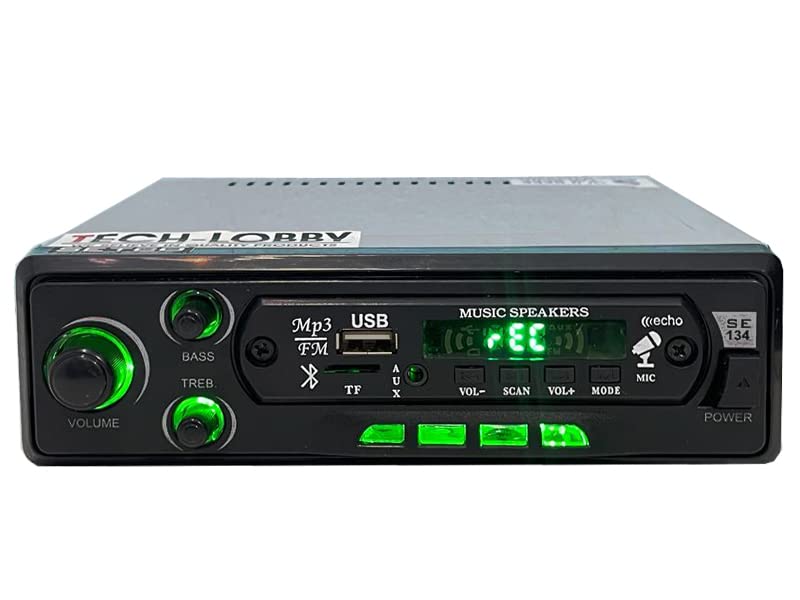 Tech-lobby® 7297 Dual 4 Channel Amplifier car Audio with Powerful 1000 watt PMPO Output with USB, Bluetooth, AUX, MMC, and FM Radio. Universal Fitting for Any Vehicle. (TL-7297 4CH)