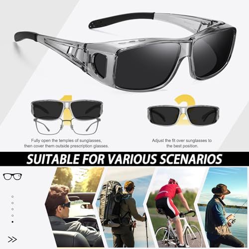 Image of HAOLOTA Night Vision Driving Over Glasses, Polarized Nighttime Glasses Men Women Anti Glare Yellow Tinted Lens