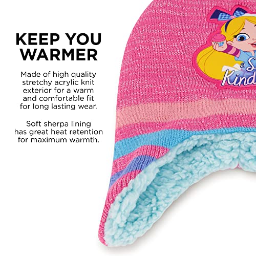 Disney Girls Winter Hat And Mitten Set, Alice's Wonderland Bakery Toddler Beanie With Sherpa Lining For Ages 2-44