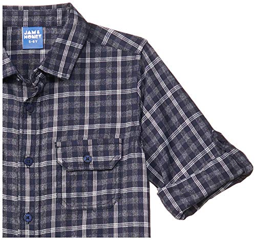 Image of Amazon Brand - Jam & Honey Boys 100% Cotton Printed Regular Fit Long Sleeve Shirt