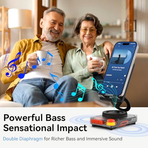 Image of ANCwear Bluetooth Speaker Phone Stand for Desk, Adjustable Holder | Bluetooth 5.4 audio stand with TF card slot for music and hands-free viewing in the kitchen, bedroom, office or travel
