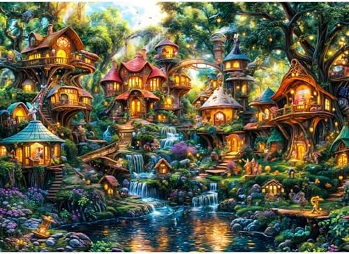 Puzzle 1000 Teile,Puzzle Erwachsene, EIN Herausforderndes R채tsel,Puzzlespiele f체r Die Ganze Familie,Geschenke f체r Frauen,Geschenke f체r M채nner,Thema:Kleines Elfendorf