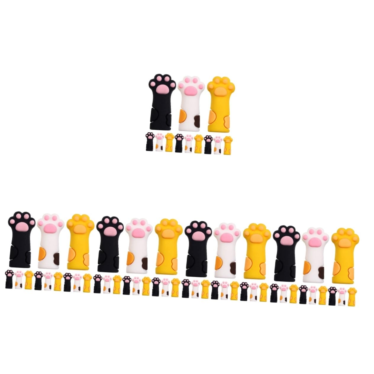 Healvian 60pezzi Coperture Protettive in Silicone Per Cuticole Design Carino Per Sicurezza e Manicure Adatte Pinzette e Per Unghie Multi-colore Bianco Giallo