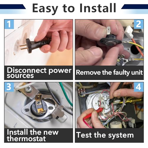 Image of 2Pcs D510702 Dryer High Limit Thermostat for Speed Queen, Alliance Laundry, Huebsch Commercial Washers and Dryers, Replace D510702 61886 915728 AP6285127