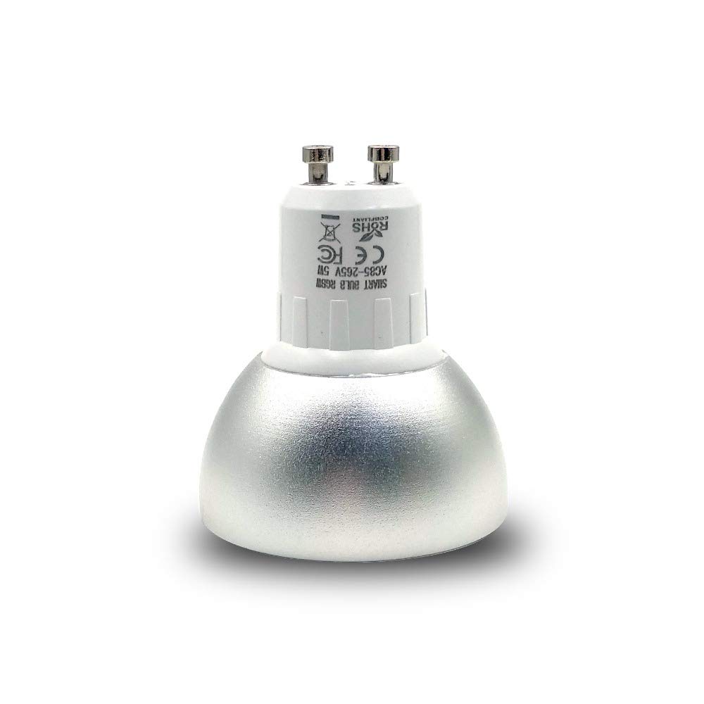BENEXMARTuya WiFi Bombilla LED Gu10 RGBCW Regulador de luz Spot Light Control remoto Aplicación Smart Life Control de voz a través de Alexa Google Home Assistant (paquete de 6 unidades)