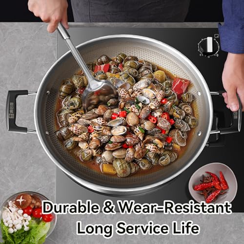 Wok titanio duradero con doble asa y antiadherente miniatura 3